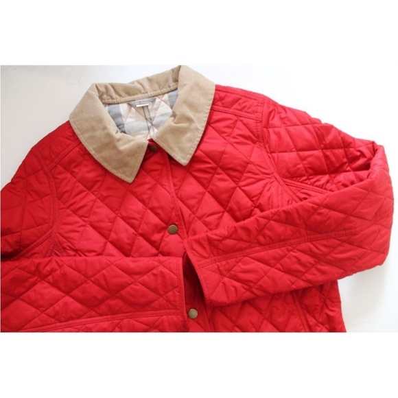 Barbour Annandale Diamond Quilted Coat Red Size US 8/ UK 12 - Picture 1 of 8